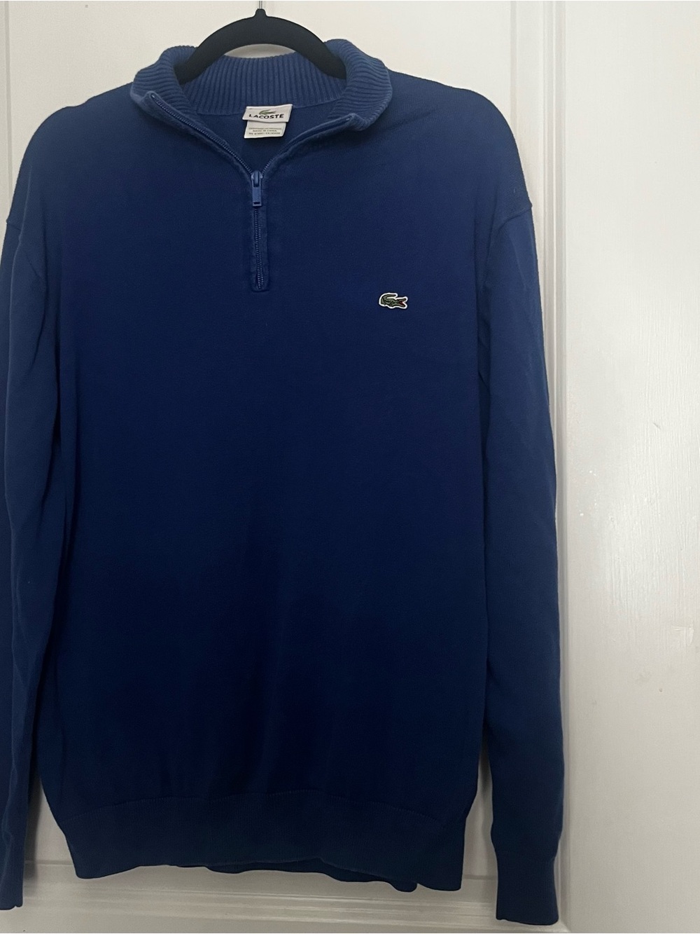 Lacoste Men's Navy Blue Half-Zip Sweater